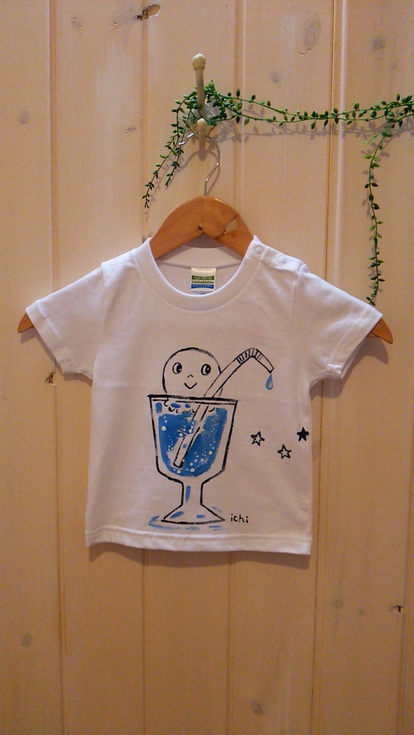 ベビー90㎝☆クリームソーダくん手描きTシャツ
