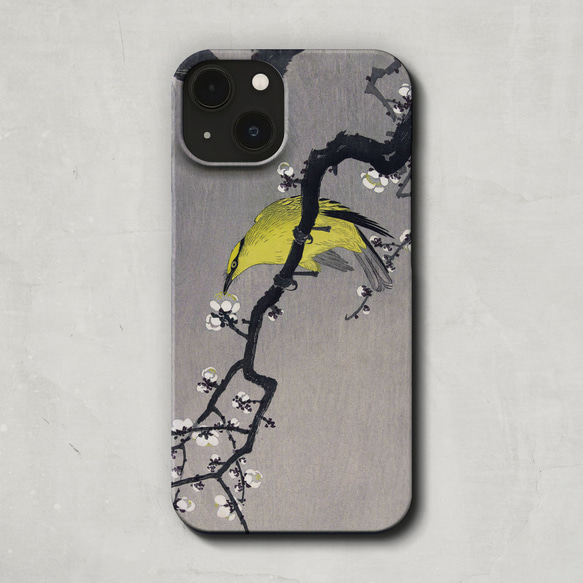 スマホケース / 小原 古邨「梅 に 高麗鶯」 iPhone 全機種対応 鳥 春 日本画 和 アート レトロ 個性的