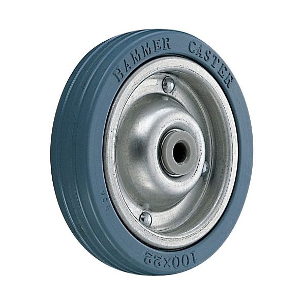 鉄板ホイールゴム巻車輪樹脂ブッシュ入200mm430EーPR200 430EーPR200 430E-PR200 1セット(4個)（直送品）