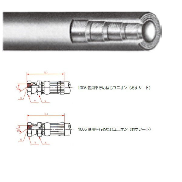 横浜ゴム（YOKOHAMA） 一般油圧ホース 7000mm 両端1005金具 NWP280-19 NWP280-19-7000 1005+1005（直送品）