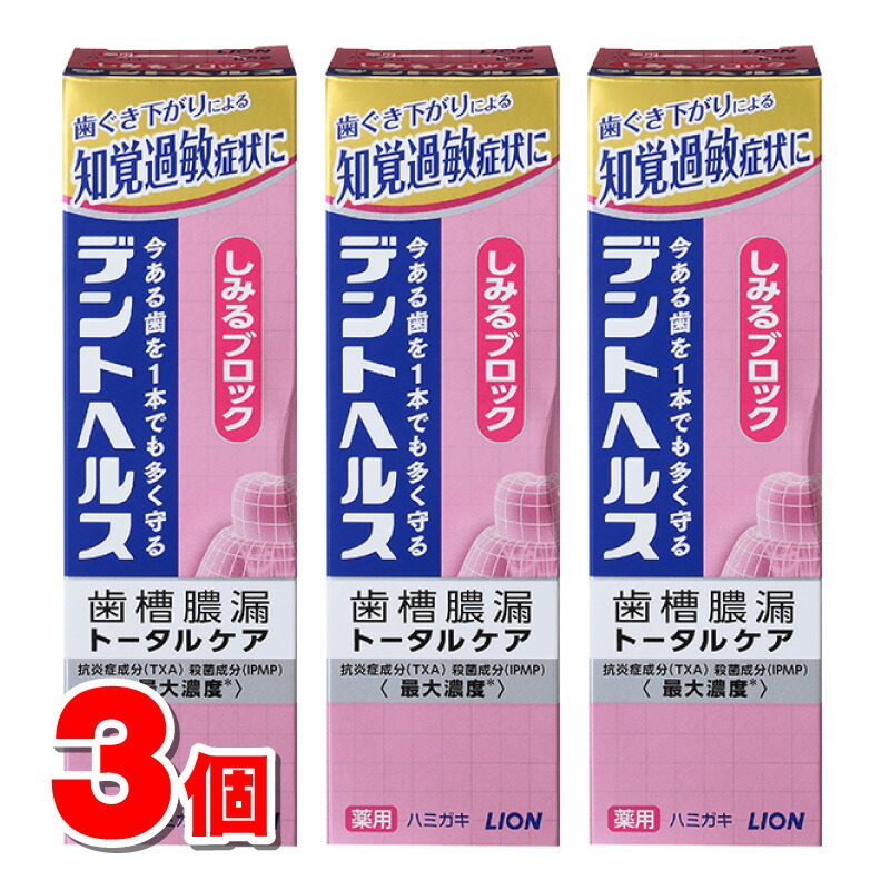 【医薬部外品】 ライオン デントヘルス 薬用ハミガキ しみるブロック 85g ×3個 ★ ●