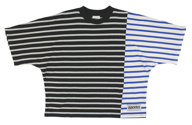 【セール グルーヴィーカラーズ  GROOVY COLORS】テンジクボーダー WIDE シルエット TEE (150)【1632409】