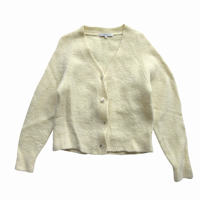 【中古】アンタイトル UNTITLED ウール ニット カーディガン 羽織り セーター Vネック ボタン AH153-35556JJ 2 白 アイボリー レディース ♪10  【ベクトル 古着】 240229